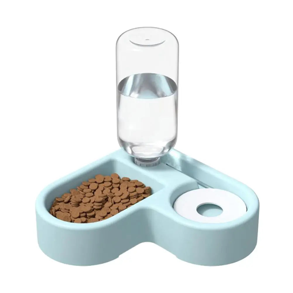 2-in-1 Automatic Pet Water Fountain & Double Bowl – Cat & Small Dog Feeding Station