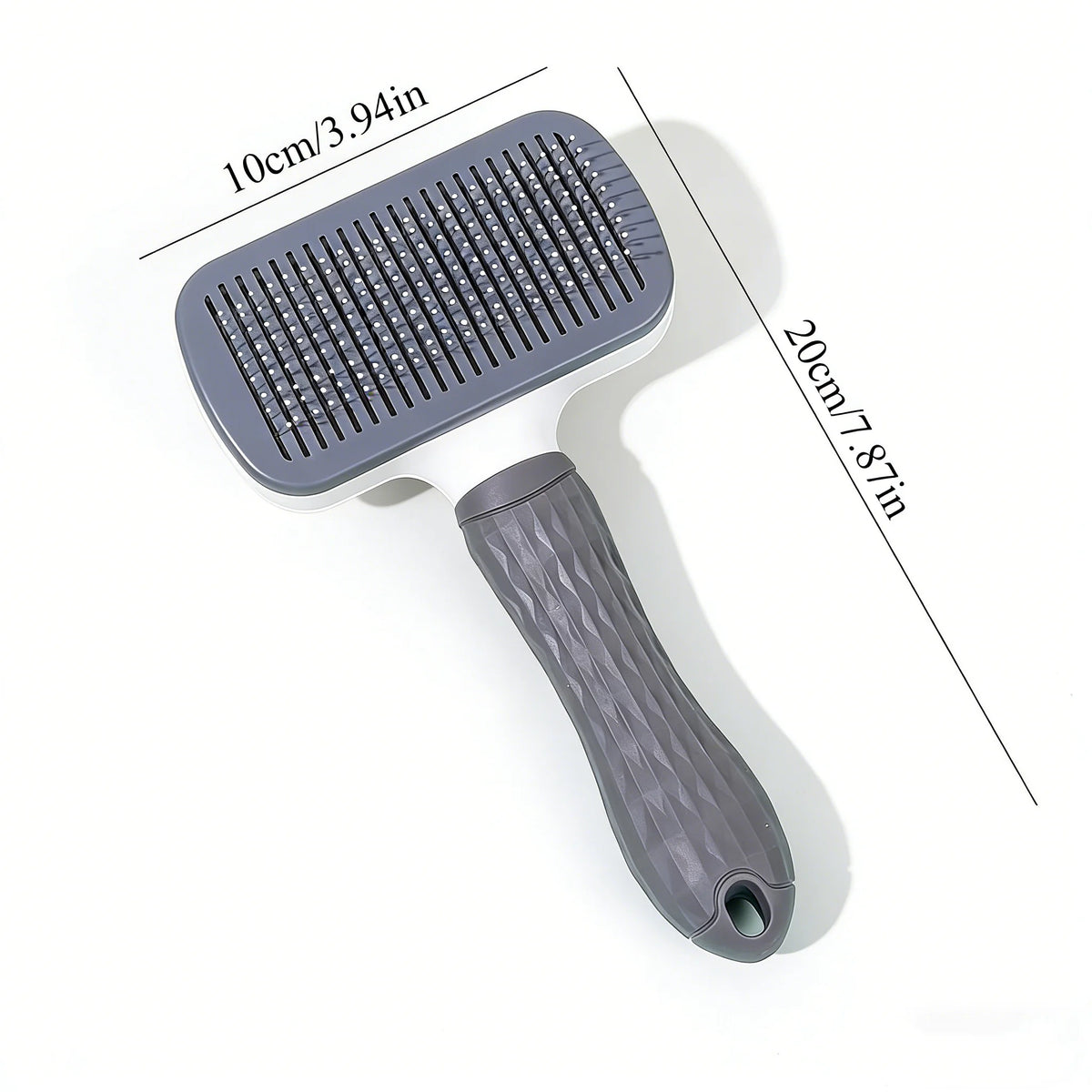 Self-Cleaning Slicker Brush for Dogs & Cats – Bent Needle Massage Comb with One-Click Hair Removal