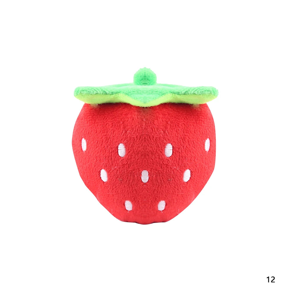 Cute Plush Squeaky Dog Toy, Cartoon Fruit Animal Chew Toy, Interactive Puzzle Toy for Dogs and Cats