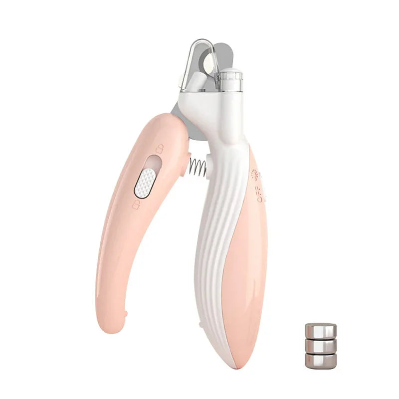 LED Light Pet Nail Clippers – Stainless Steel Professional Claw Trimmer for Dogs, Cats & Rabbits