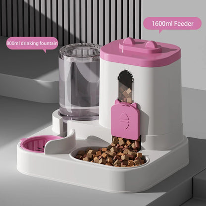 Large Capacity 2-in-1 Pet Feeder & Water Dispenser – Automatic Cat & Dog Feeding Bowl