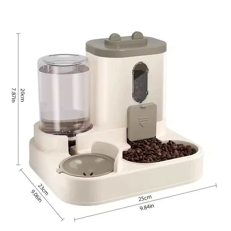 Large Capacity 2-in-1 Pet Feeder & Water Dispenser – Automatic Cat & Dog Feeding Bowl