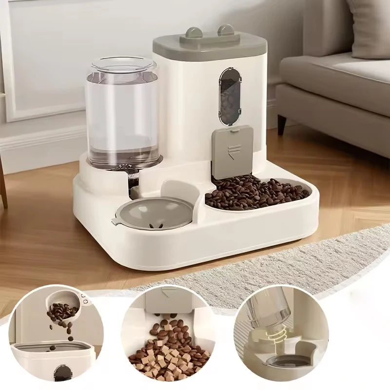 Large Capacity 2-in-1 Pet Feeder & Water Dispenser – Automatic Cat & Dog Feeding Bowl