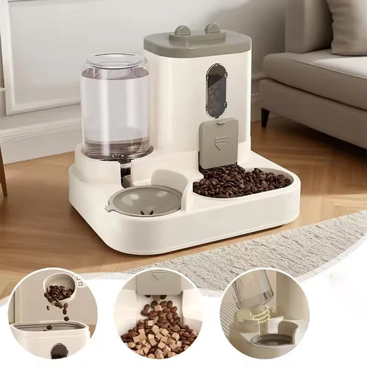 Large Capacity 2-in-1 Pet Feeder & Water Dispenser – Automatic Cat & Dog Feeding Bowl