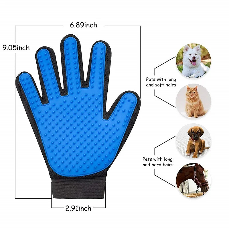 Pet Grooming Glove – Cat & Dog Deshedding Brush Glove for Hair Removal and Massage