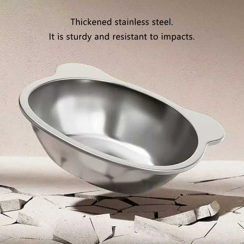 304 Stainless Steel Raised Cat Bowl, 15° Tilted Neck-Friendly Design