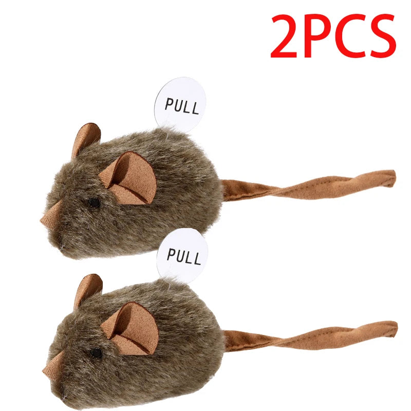 Interactive Mouse Plush Cat Chew Toy Squeaky Imitation Mice Bite Resistant Kitten Toy Interactive Plush Cat Toy Supplies