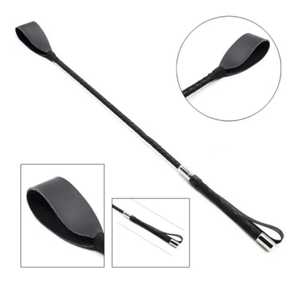 Premium Leather Horse Riding Crop – Equestrian Training Whip with Double Slapper