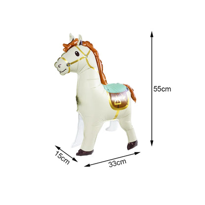 Horse Balloon Set, 30-Inch Horse-Shaped Balloons, 40-Inch Number Balloon and Star Balloons, Horse Racing-Themed Birthday Party Decorations