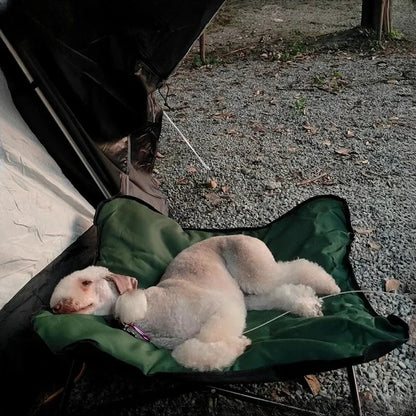 Outdoor Camping Foldable Pet Bed – Portable Raised Kennel with Waterproof Detachable Pad
