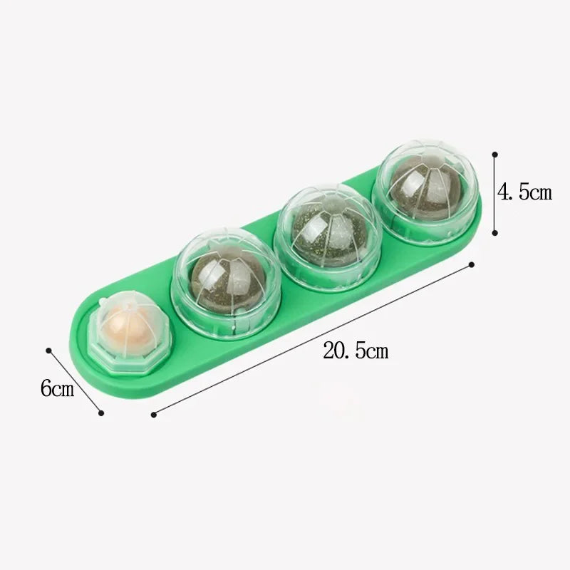 4-in-1 Catnip & Silver Vine Ball, Rotating Dental Chew Toy