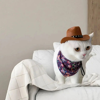 Adjustable Cowboy Hat for Dogs & Cats, Funny Summer Pet Headwear