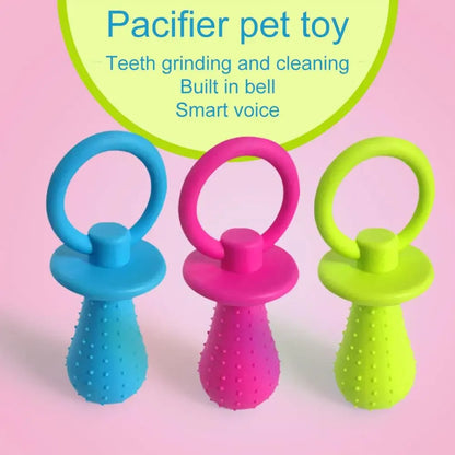 Squeaky TPR Dog Pacifier Toy, Durable Teething Chew Toy for Puppies and Small to Medium Dogs, Gum-Friendly Dental Cleaning Toy for Chewing, Soothing and Interactive Play