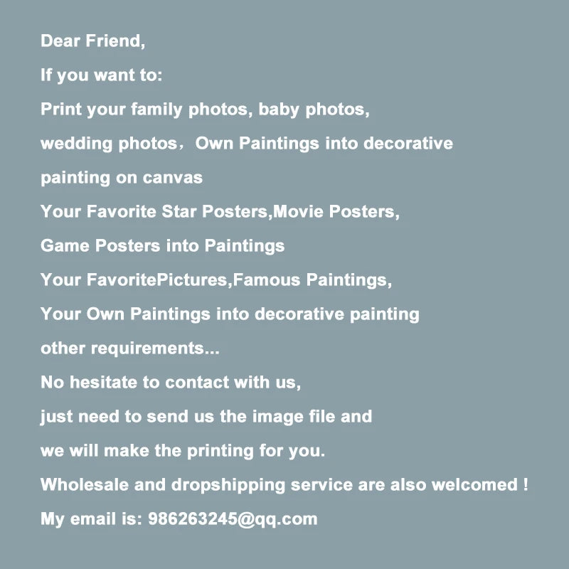 Custom Photo Canvas Print – Personalized Pet & Family Picture Wall Art Home Decor Poster