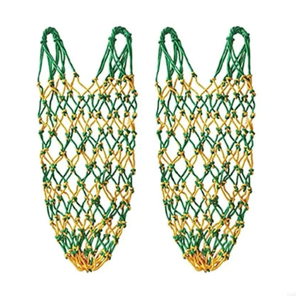 2-Piece Horse Slow-Feed Hay Net, 40-Inch Large-Capacity Hanging Hay Feeder Bag, Polyester Hay Bag for Horses, Equestrian Stable Accessory