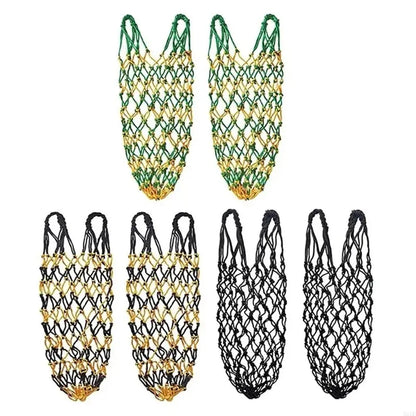 2-Piece Horse Slow-Feed Hay Net, 40-Inch Large-Capacity Hanging Hay Feeder Bag, Polyester Hay Bag for Horses, Equestrian Stable Accessory