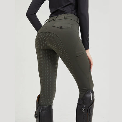 Women’s Silicone Grip Equestrian Riding Pants, Quick-Dry Stretch Sports Tights