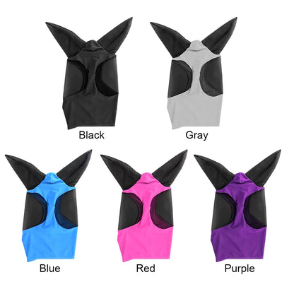 Stretchy Mesh Horse Fly Mask, Breathable Anti-Mosquito Ear Protection