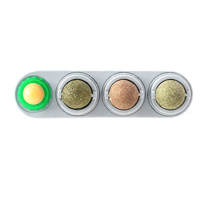 4-in-1 Catnip & Silver Vine Ball, Rotating Dental Chew Toy