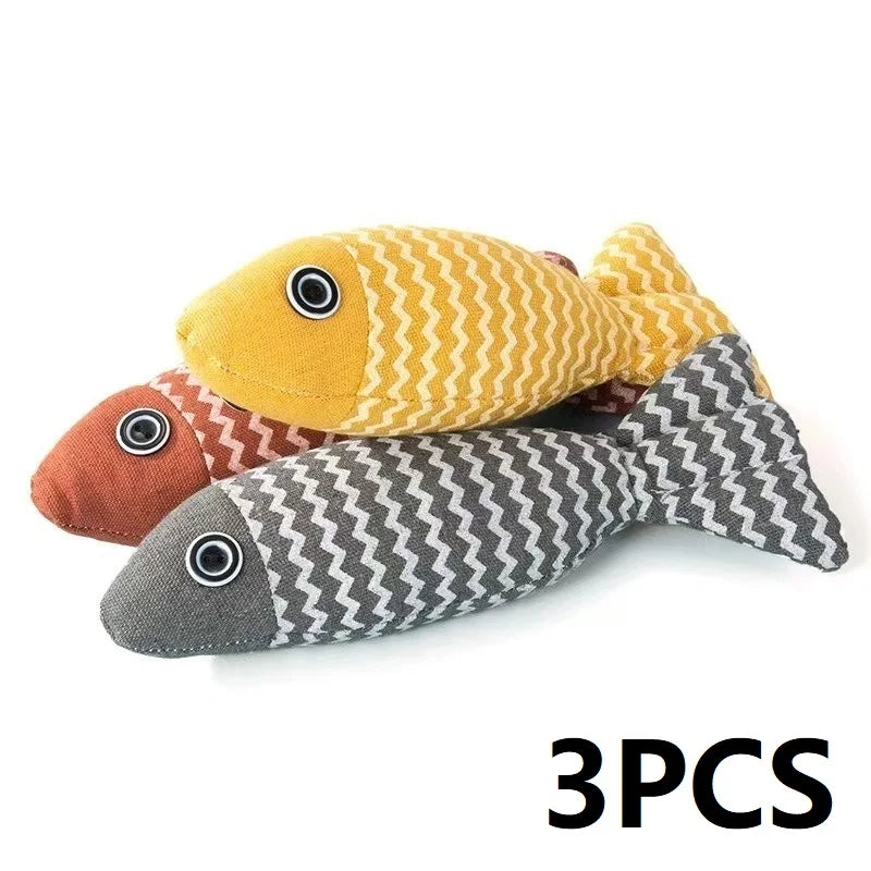 3-Pack Fish Catnip Toys – Interactive Cat Chew & Kicker Toys for Indoor Cats
