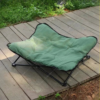 Outdoor Camping Foldable Pet Bed – Portable Raised Kennel with Waterproof Detachable Pad