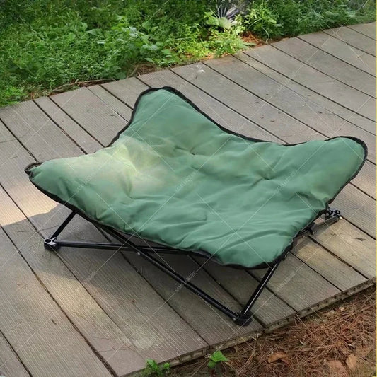 Outdoor Camping Foldable Pet Bed – Portable Raised Kennel with Waterproof Detachable Pad