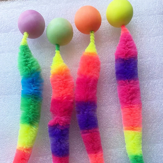 Interactive Cat Toys – Colorful Bouncing Ball, Puzzle Teaser, and Elastic Caterpillar Worm Toy for Indoor Cats