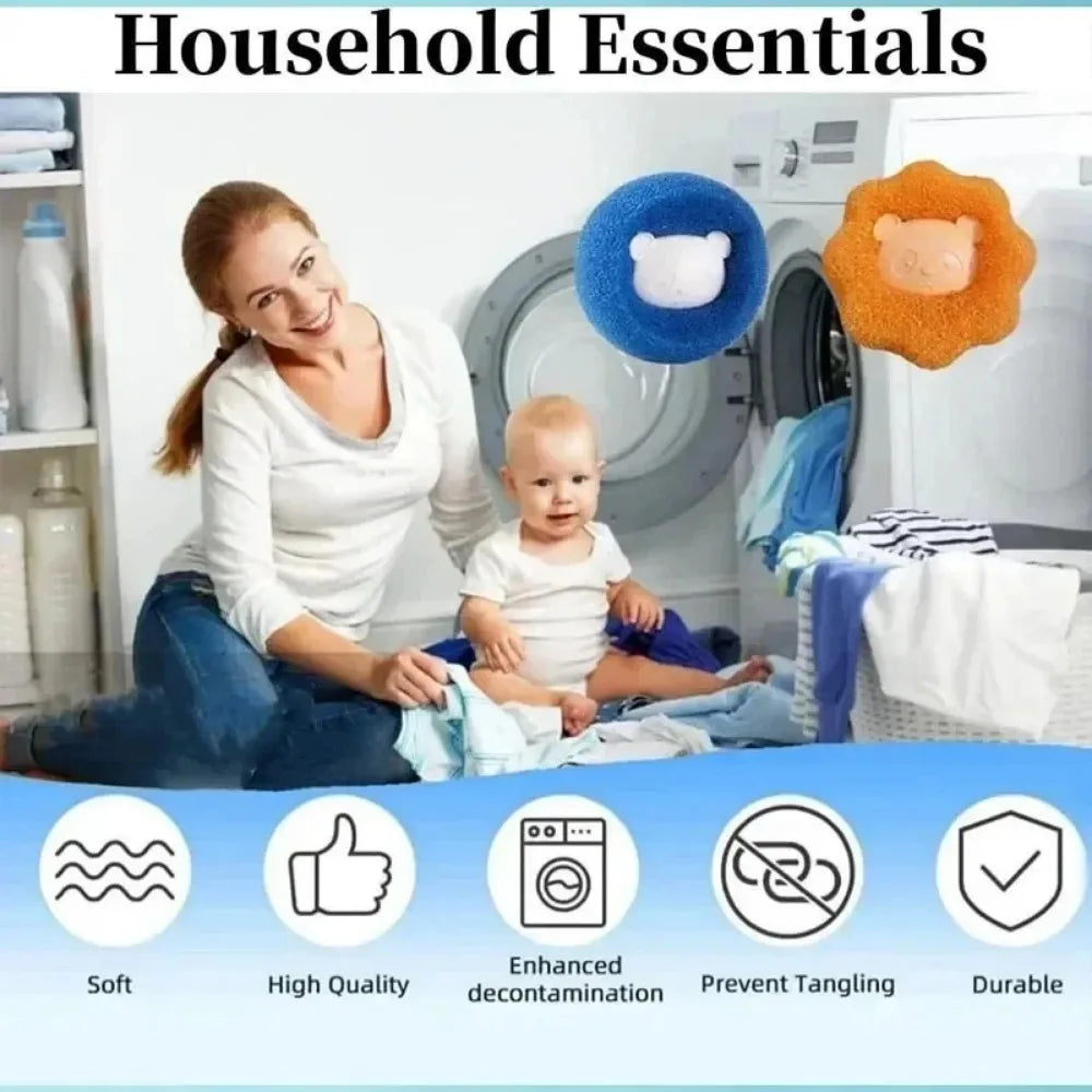 Reusable Laundry Balls, Wash & Reuse to Remove Pet Hair and Lint