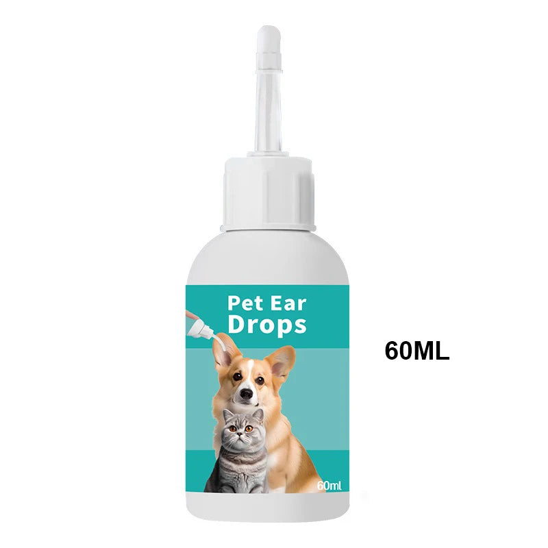 Pet Ear Cleaning Solution, Ear Mite Care for Cats & Dogs, Gentle Ear Wash