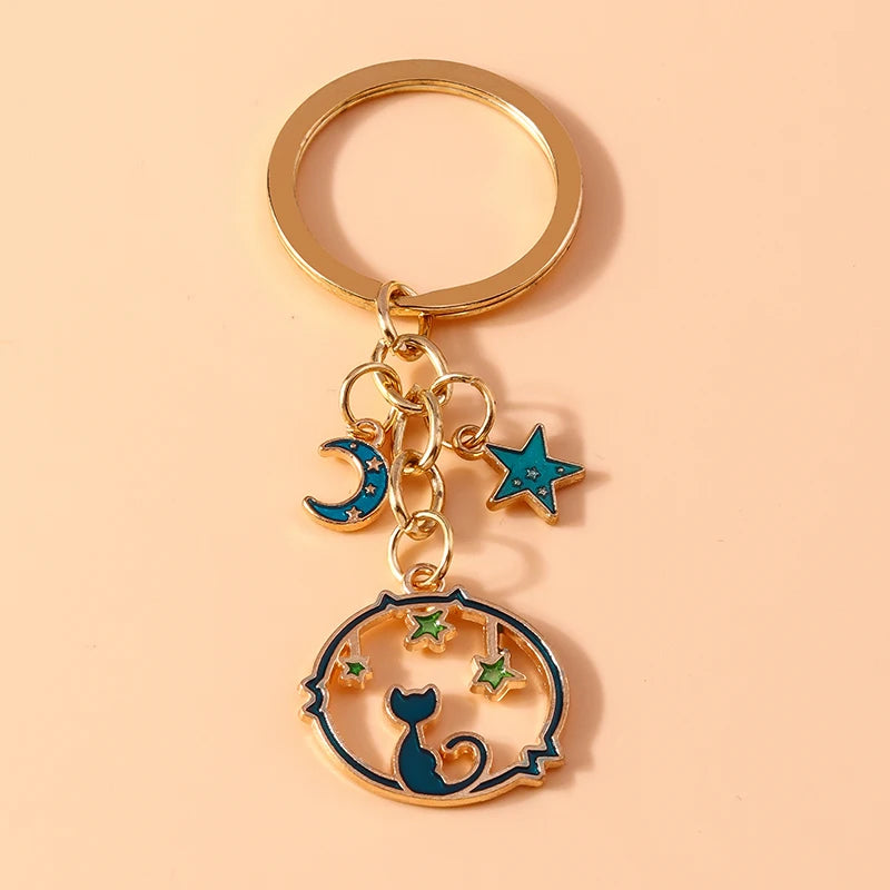 Enamel Horse Unicorn Keychain, Cute Animal Key Ring Pendant, Car Key Holder, Handbag Accessory, DIY Jewelry Gift for Women and Girls
