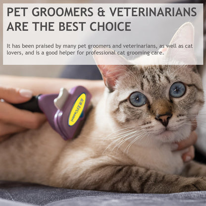 Pet Grooming Brush & Comb – Dog & Cat Hair Detangler, Knot Remover & Anti-Lice Grooming Tool for Short & Long Hair