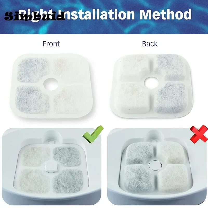 6/12-Pack Activated Carbon Filters for Cat & Dog Water Fountains
