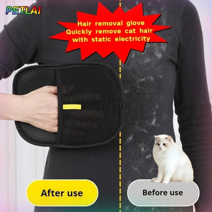 Reusable Pet Hair Removal Glove – Electrostatic Grooming Mitt for Cats & Dogs, Couch & Carpet Cleaner