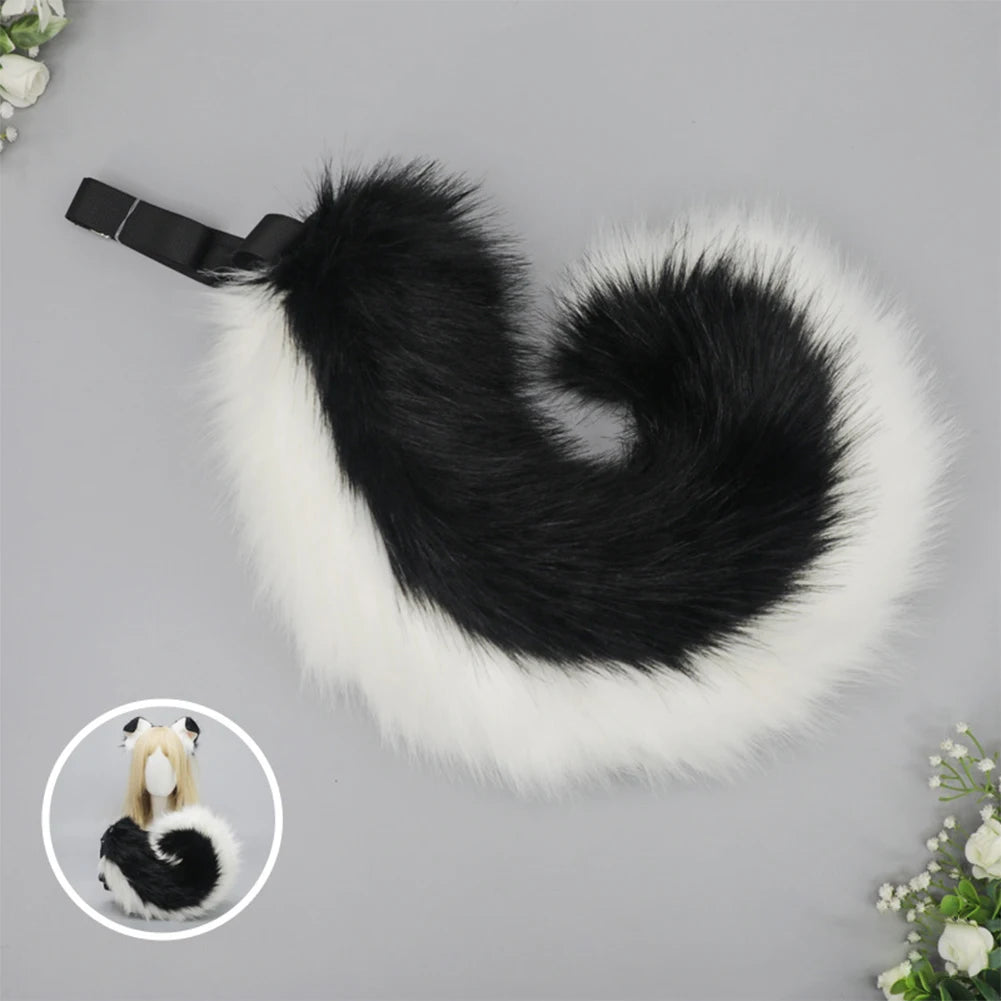Halloween Dog Ear & Tail Costume Set, Plush Animal Cosplay Accessories