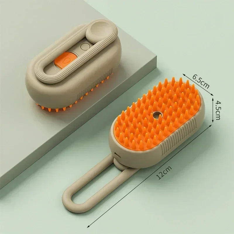 3-in-1 Steam Pet Grooming Brush – Spray Massage Comb for Detangling & Hair Removal (Cats & Dogs)