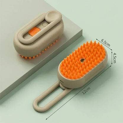 3-in-1 Steam Pet Grooming Brush – Spray Massage Comb for Detangling & Hair Removal (Cats & Dogs)