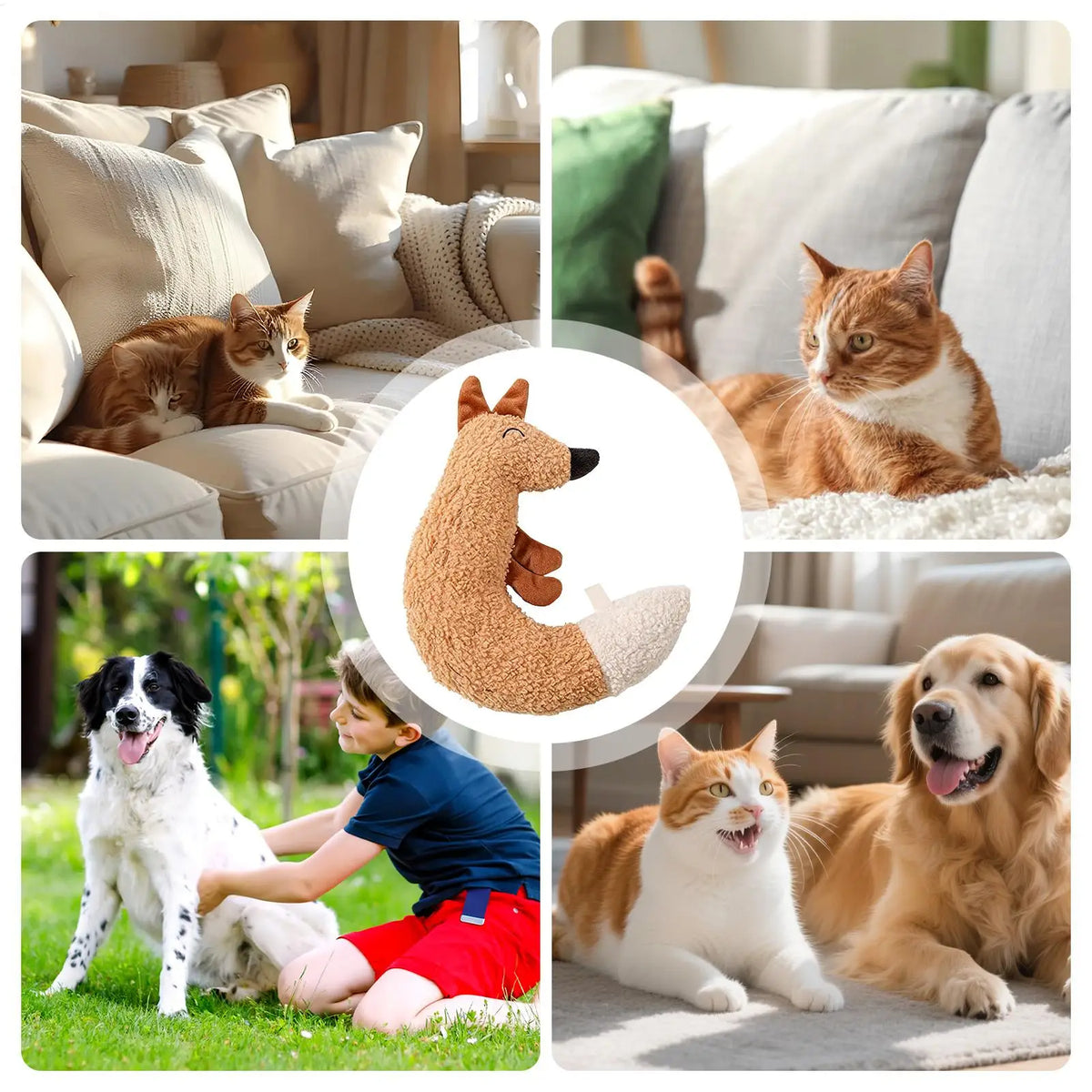 Interactive Squeaky Chew Toy for Aggressive Chewers – Durable Plush Toy for Dogs & Cats
