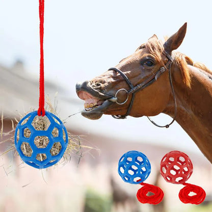 Horse Treat Ball & Hanging Hay Feeder, Foraging Toy for Stress Relief