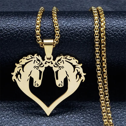 Horse Head Pendant Necklace – Stainless Steel Animal Jewelry for Women & Men (N2026)