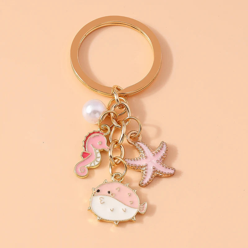 Enamel Horse Unicorn Keychain, Cute Animal Key Ring Pendant, Car Key Holder, Handbag Accessory, DIY Jewelry Gift for Women and Girls