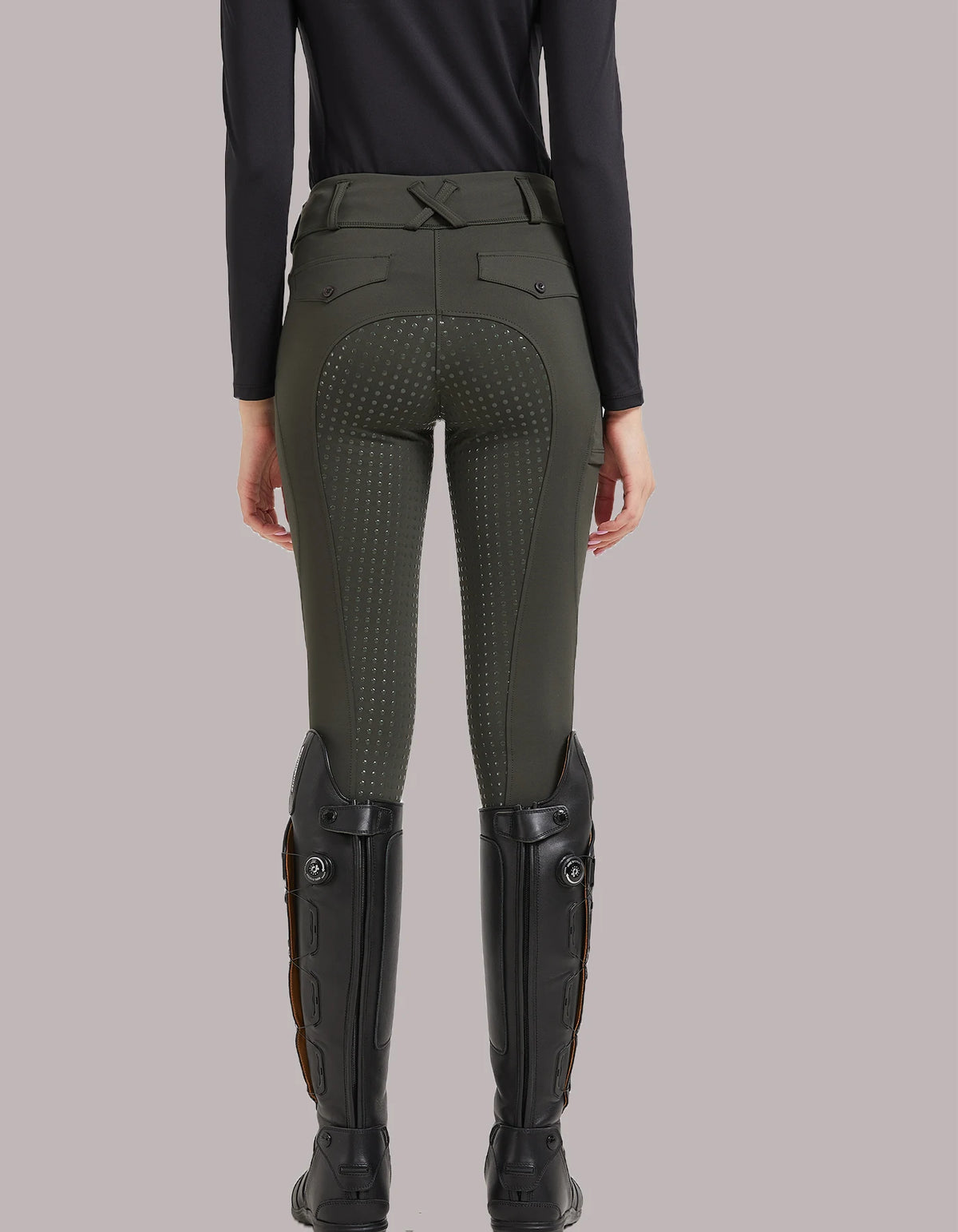 Women’s Silicone Grip Equestrian Riding Pants, Quick-Dry Stretch Sports Tights