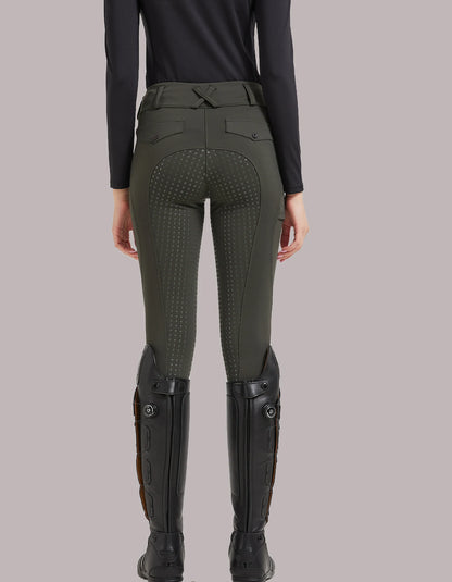Women’s Silicone Grip Equestrian Riding Pants, Quick-Dry Stretch Sports Tights
