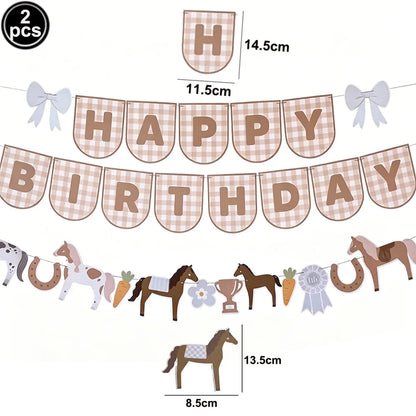 Horse Balloon Set, 30-Inch Horse-Shaped Balloons, 40-Inch Number Balloon and Star Balloons, Horse Racing-Themed Birthday Party Decorations