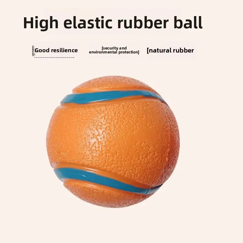 Dog Squeaky Toy Ball Elastic Rubber Ball Bite Resistant Interactive Training Teeth Cleaning Chew Toy For Small Medium Large Dogs
