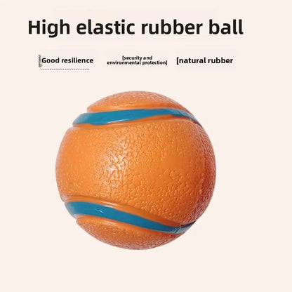 Dog Squeaky Toy Ball Elastic Rubber Ball Bite Resistant Interactive Training Teeth Cleaning Chew Toy For Small Medium Large Dogs