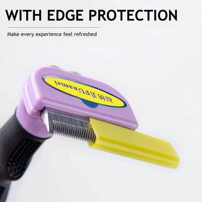 Pet Grooming Brush & Comb – Dog & Cat Hair Detangler, Knot Remover & Anti-Lice Grooming Tool for Short & Long Hair