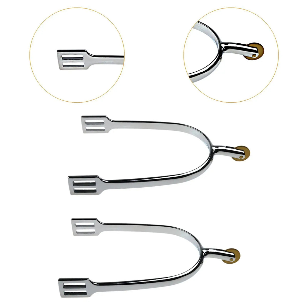2-Piece Horse Spurs for Riding and Boot Decoration, Zinc Alloy Equestrian Equipment