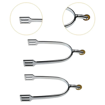 2-Piece Horse Spurs for Riding and Boot Decoration, Zinc Alloy Equestrian Equipment