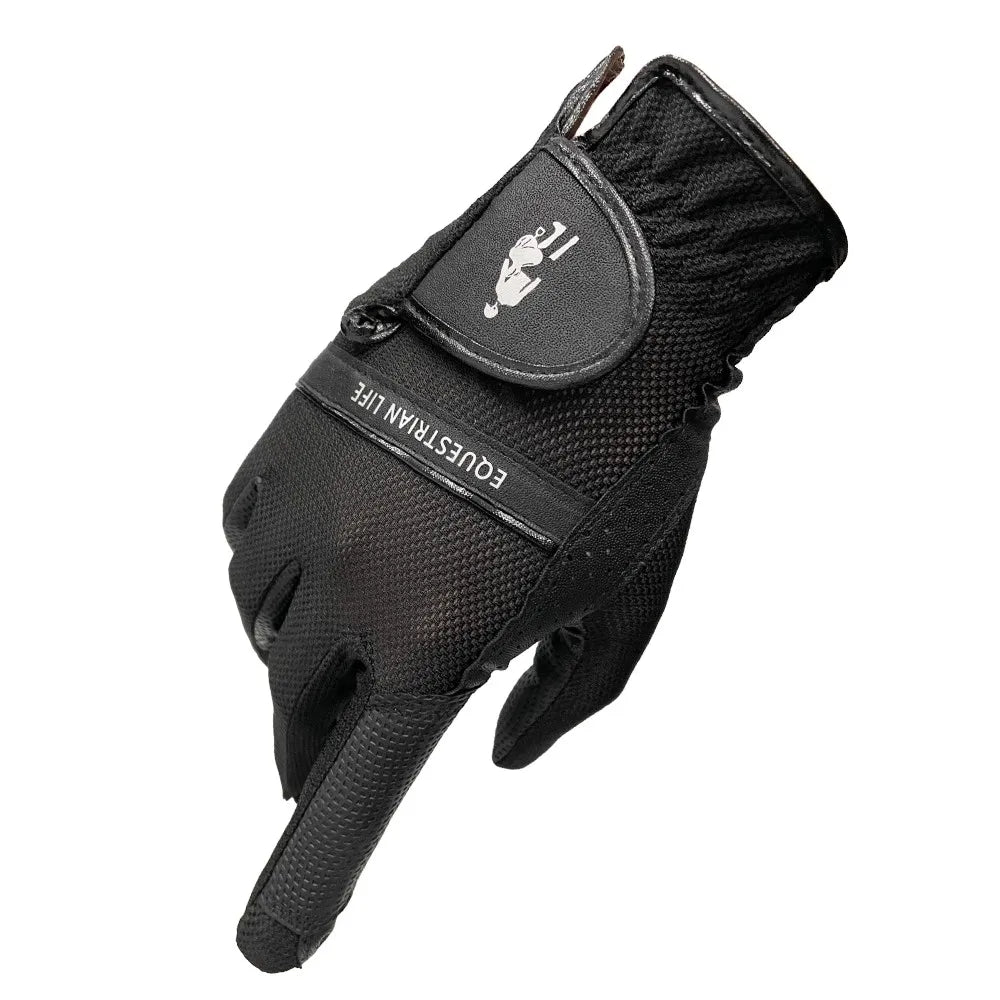 Equestrian Riding Gloves – Breathable Elastic Mesh, Non-Slip & Wear-Resistant Grip Gloves