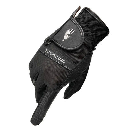Equestrian Riding Gloves – Breathable Elastic Mesh, Non-Slip & Wear-Resistant Grip Gloves